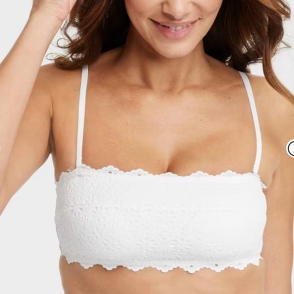 Auden™ Women's Eyelet Lace Lightly Lined Bandeau Bralette - Picture 3 of 3